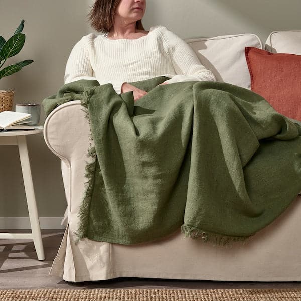 Ikea DYTÅG - Throw, grey-green, 130x170 cm