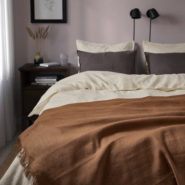 Ikea DYTÅG - Throw, light brown, 130x170 cm
