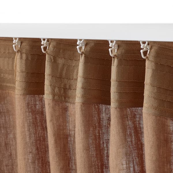 DYTÅG Curtains, 1 pair dark beige 145x300 cm , - best price from Maltashopper.com 00519120