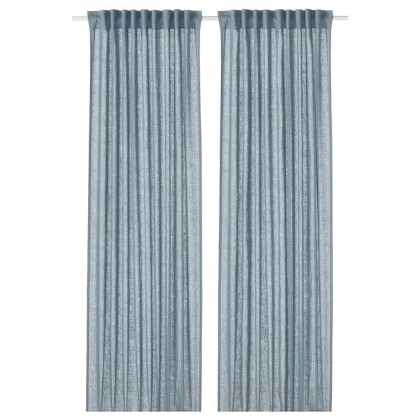 DYTÅG Curtains, 1 pair greyblue 145x300 cm , 145x300 cm - best price from Maltashopper.com 80525297
