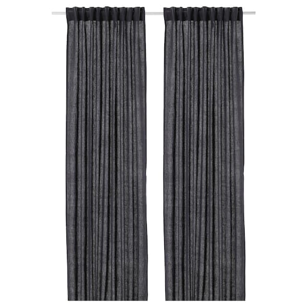 DYTÅG Curtains, 1 pair dark grey 145x300 cm , 145x300 cm - best price from Maltashopper.com 20519143