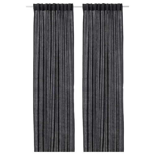 DYTÅG Curtains, 1 pair dark grey 145x300 cm , 145x300 cm