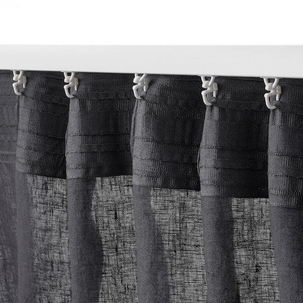 DYTÅG Curtains, 1 pair dark grey 145x300 cm , 145x300 cm - best price from Maltashopper.com 20519143