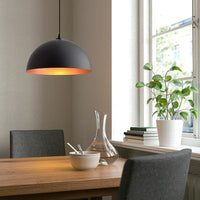 DYVIKA - Pendant lamp shade, black/copper-colour, 35 cm - best price from Maltashopper.com 00548009