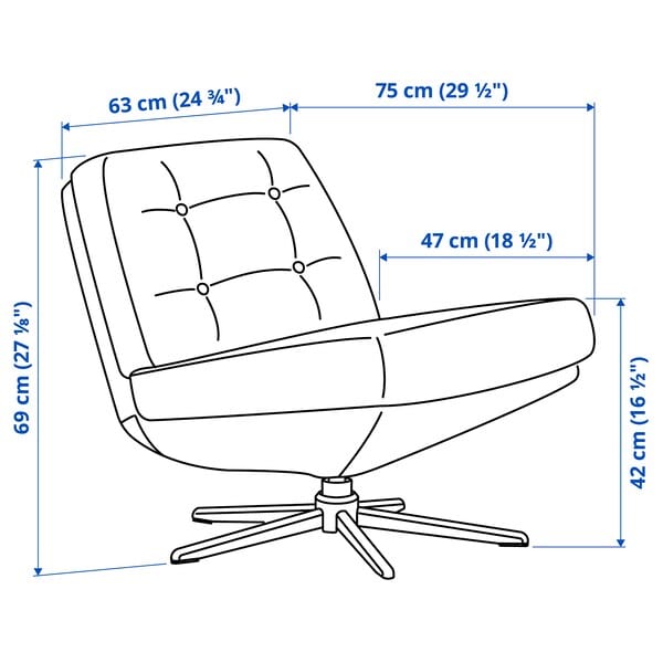 Ikea DYVLINGE - Swivel Armchair, Kelinge black