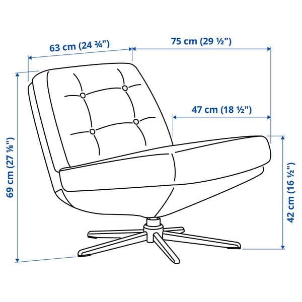 DYVLINGE - Swivel Armchair, Kelinge black - best price from Maltashopper.com 00555090