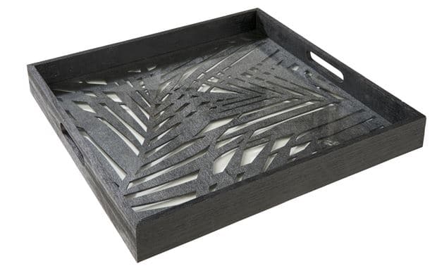 Casa TROPICAL Black tray H 5 x W 40 x L 40 cm