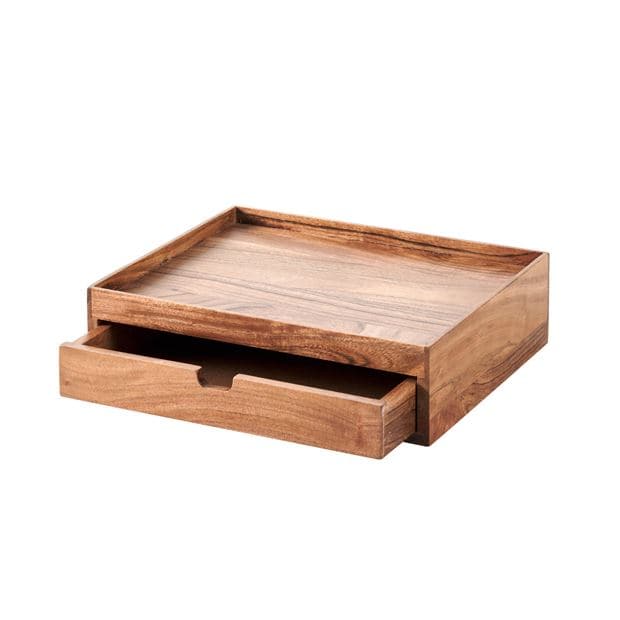 ACACIA Natural storage box H 8 x W 33 x D 25 cm - best price from Maltashopper.com CS666008