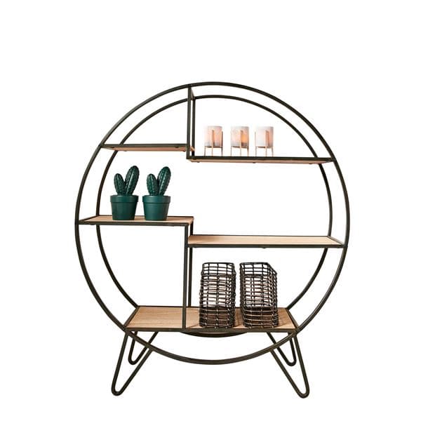 SIRKEL Wall shelf black, natural H 110 x W 100 x D 31.5 cm - best price from Maltashopper.com CS627872