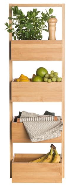 BAMBOO Natural storage shelf H 88 x W 28 x D 15 cm - best price from Maltashopper.com CS633556