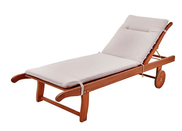 AZUR Garden cushion for sun lounger light gray H 4 x W 60 x L 178 cm - best price from Maltashopper.com CS631547