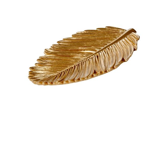 PALM Decorative golden leaf H 2.5 x W 28 x D 15 cm - best price from Maltashopper.com CS660905