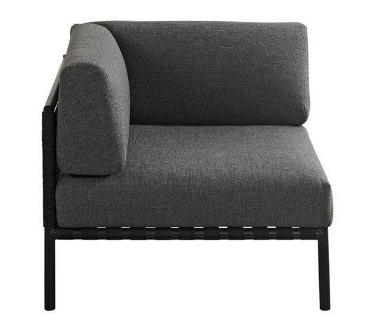 JUMBO Black corner armchair H 61 x W 87 x D 87 cm - best price from Maltashopper.com CS629419