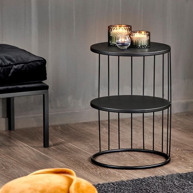 ELMER Black coffee table H 51.5 cm - Ø 35 cm - best price from Maltashopper.com CS635201