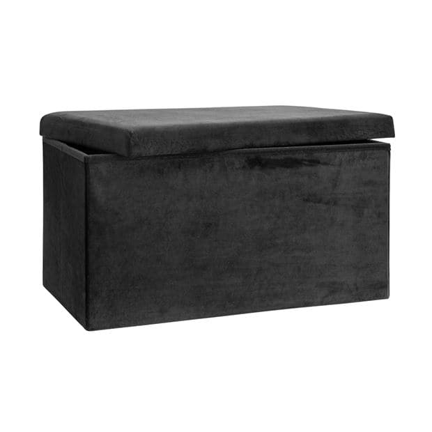 STOKADO Black storage bench H 38 x W 38 x L 70 cm - best price from Maltashopper.com CS648606