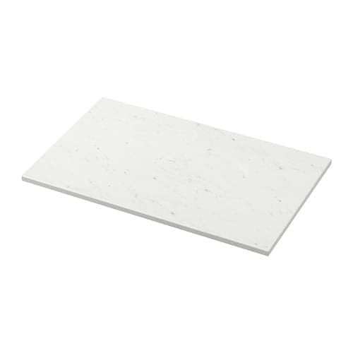 TOLKEN - Countertop, white marble effect/foliated board, 82x49 cm - Premium Bathroom Vanities from Ikea - Just €85.99! Shop now at Maltashopper.com