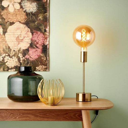 SHAIN Golden table lamp H 32.5 cm - Ø 10 cm - best price from Maltashopper.com CS645792