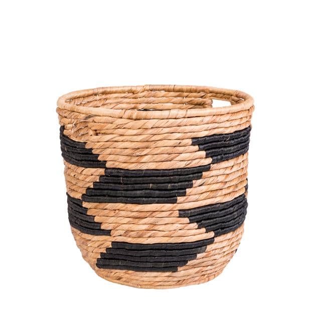 GUATEMALA Black basket, natural H 38 cm - Ø 41 cm - best price from Maltashopper.com CS611135