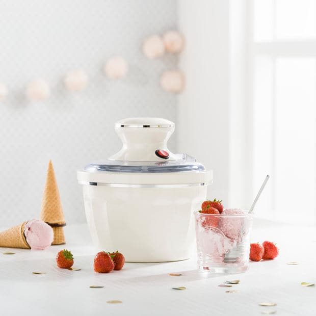 RETRO FUN ICE CREAM MAKER 2 COLORS CREAM, LIGHT PINK H 23 cm - Ø 20.5 cm - best price from Maltashopper.com CS649964