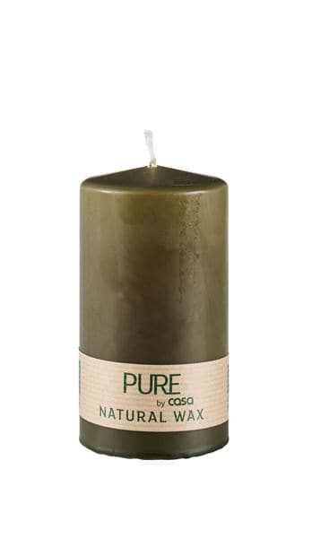 PURE Green cylindrical candle H 13 cm - Ø 7 cm