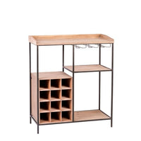 DAMIAN Black wall shelf H 91 x W 77 x D 35.5 cm - best price from Maltashopper.com CS638155