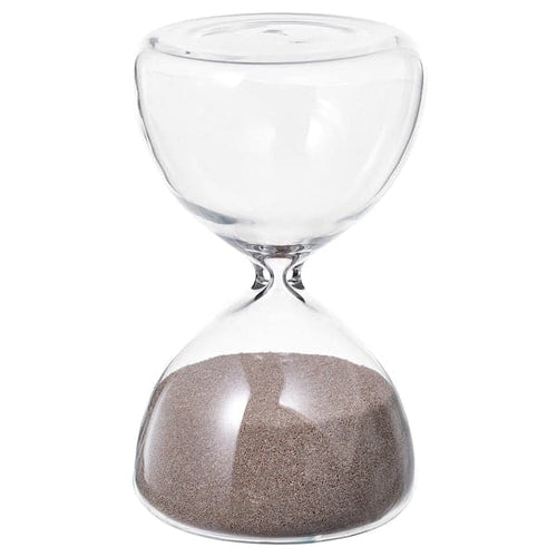 EFTERTÄNKA - Decorative hourglass, clear glass/sand, 10 cm