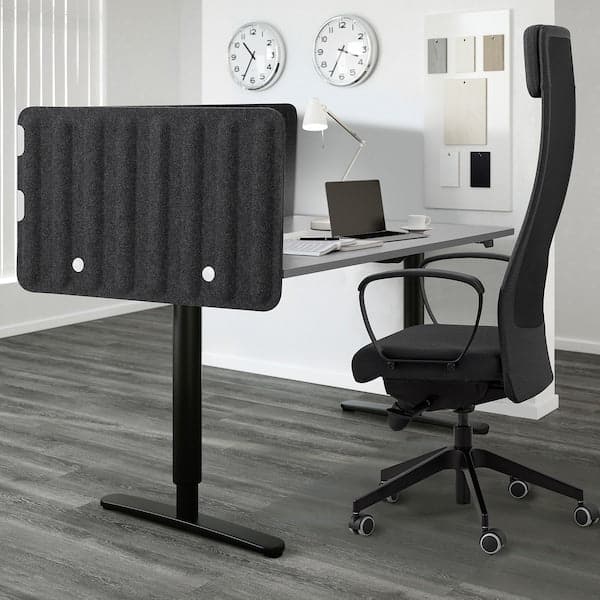 EILIF Desk partition screen - dark grey 80x48 cm