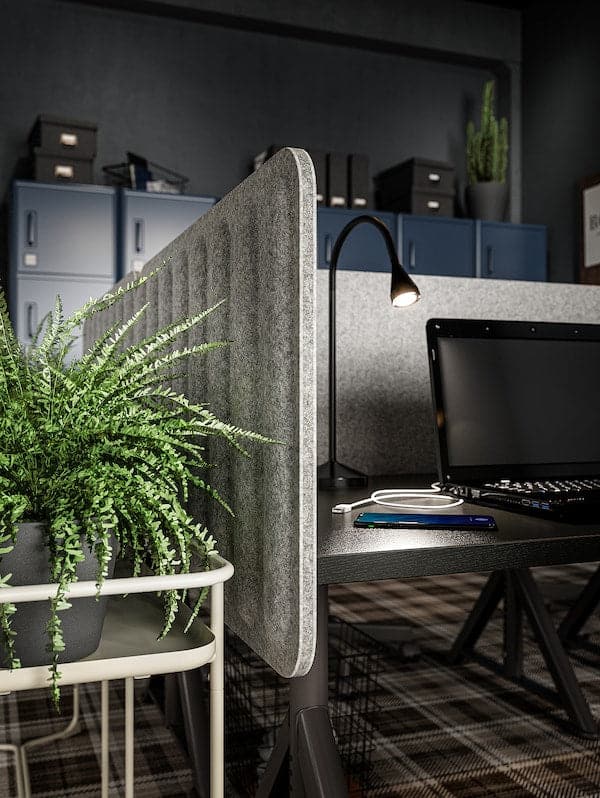 Ikea EILIF - Screen for desk, grey, 160x48 cm