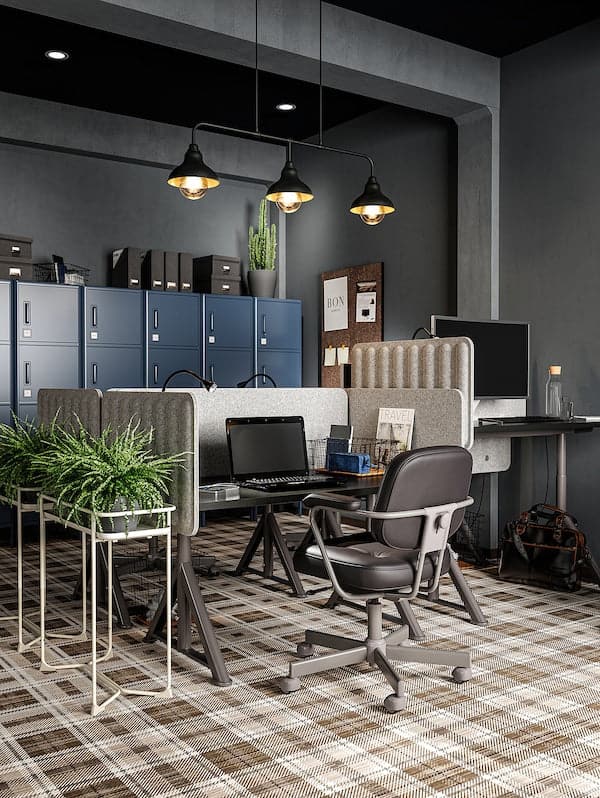 EILIF - Screen for desk, grey, 160x48 cm - best price from Maltashopper.com 70466934