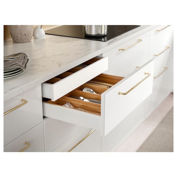 Ikea EKBACKEN - Worktop, white marble effect/laminate, 246x2.8 cm