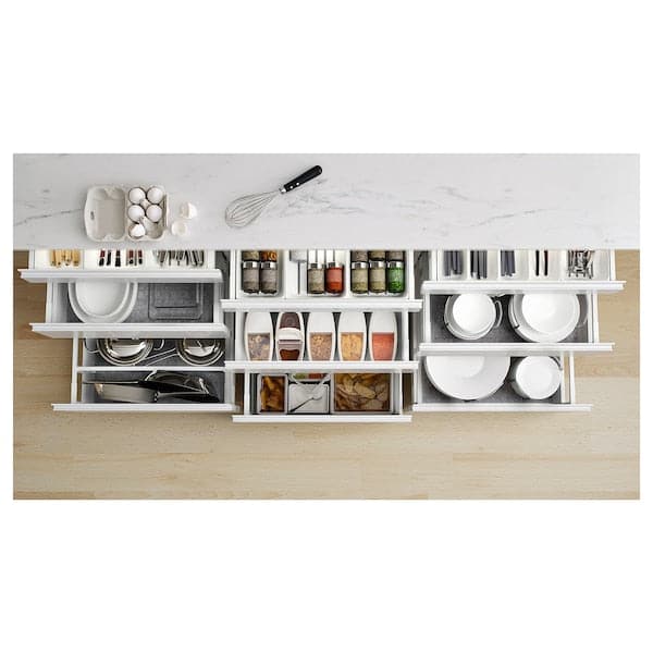 Ikea EKBACKEN - Worktop, white marble effect/laminate, 246x2.8 cm