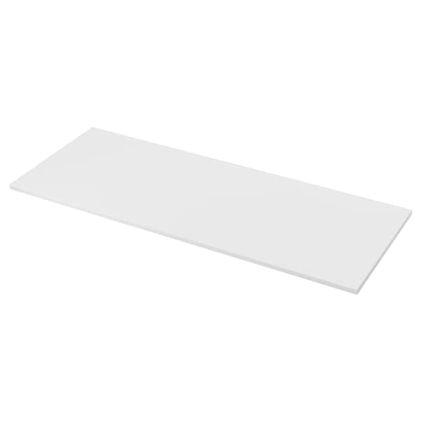 EKBACKEN - Worktop, double-sided, with white edge light grey/white/laminate