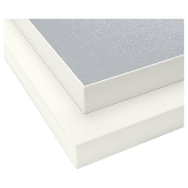 EKBACKEN - Worktop, double-sided, with white edge light grey/white/laminate, 186x2.8 cm - best price from Maltashopper.com 40291342