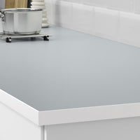 EKBACKEN - Worktop, double-sided, with white edge light grey/white/laminate, 186x2.8 cm - Premium Countertops from Ikea - Just €64.99! Shop now at Maltashopper.com