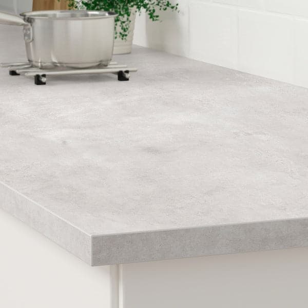 Ikea EKBACKEN - Worktop, light grey concrete effect/laminate, 246x2.8 cm