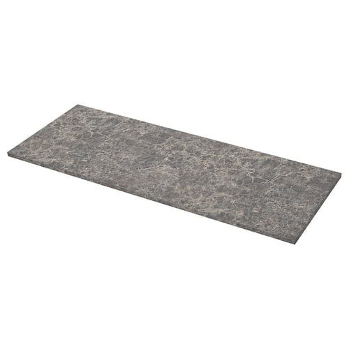 EKBACKEN - Worktop, dark grey marble effect/laminate, 186x2.8 cm