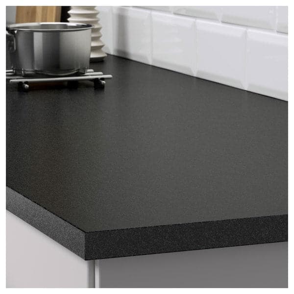 EKBACKEN - Worktop, black stone effect/laminate, 186x2.8 cm - best price from Maltashopper.com 30274362