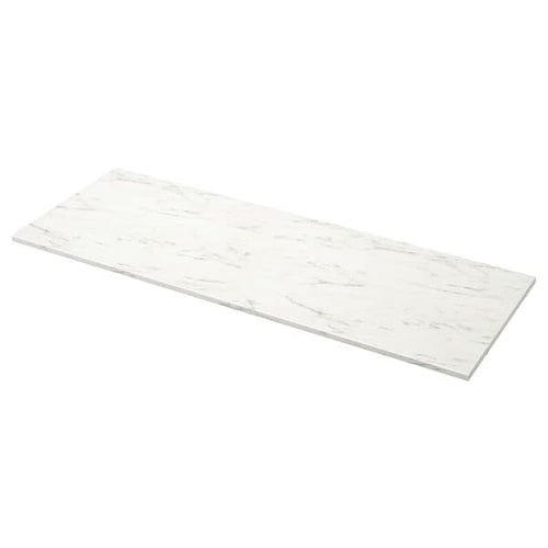 EKBACKEN - Custom made worktop, white marble effect/laminate, 30-45x2.8 cm