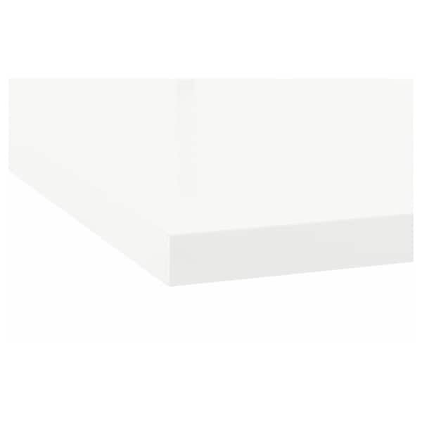 Ikea EKBACKEN - Custom made worktop, white high-gloss/laminate, 63.6-125x2.8 cm