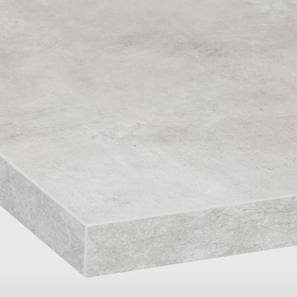 EKBACKEN - Custom made worktop, light grey concrete effect/laminate, 63.6-125x2.8 cm - best price from Maltashopper.com 70395437