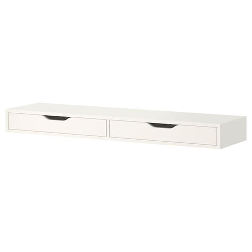 EKBY ALEX - Shelf with drawers, white, 119x29 cm