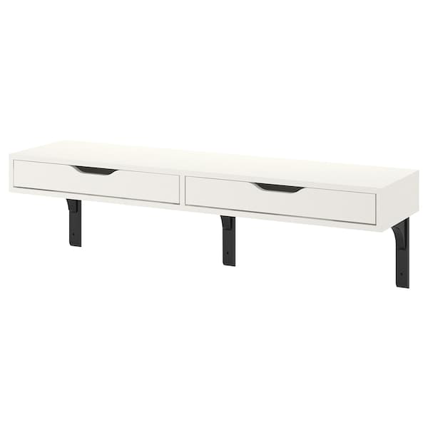 Ikea EKBY ALEX / RAMSHULT - Wall shelf, white/black, 119x29 cm