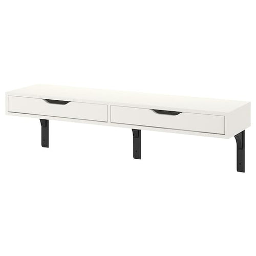 EKBY ALEX / RAMSHULT - Wall shelf, white/black, 119x29 cm