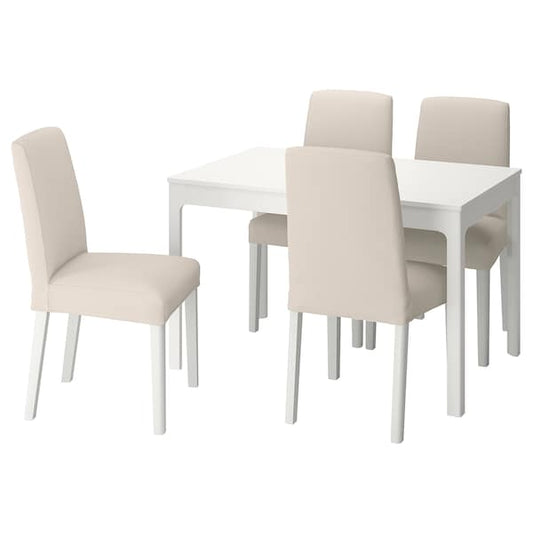 Ikea EKEDALEN / BERGMUND - Table and 4 chairs, 120/180 cm