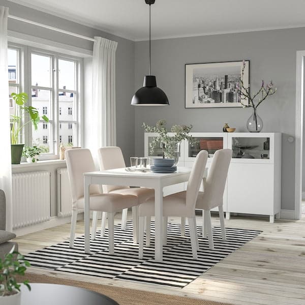 Ikea EKEDALEN / BERGMUND - Table and 4 chairs, 120/180 cm
