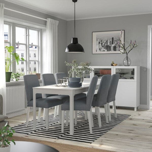 Ikea EKEDALEN / BERGMUND - Table and 4 chairs, 120/180 cm