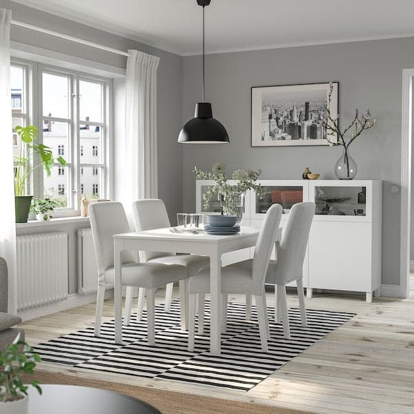 Ikea EKEDALEN / BERGMUND - Table and 4 chairs, 120/180 cm