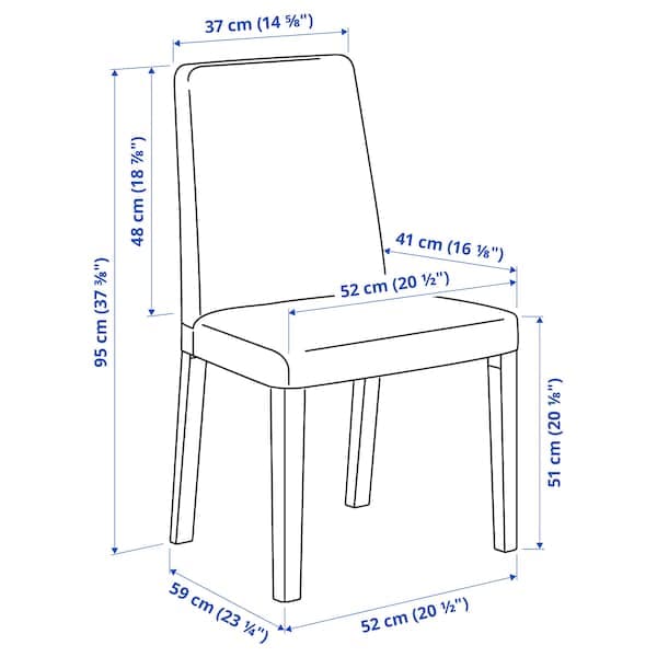 EKEDALEN / BERGMUND - Table and 4 chairs, 120/180 cm - best price from Maltashopper.com 79408218