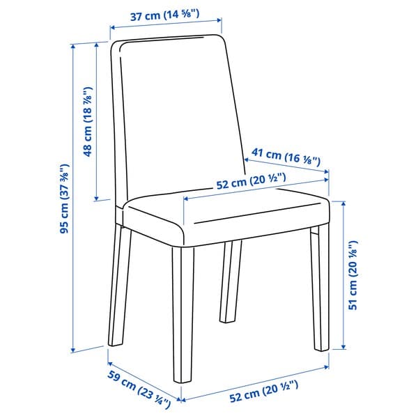 EKEDALEN / BERGMUND - Table and 4 chairs, 120/180 cm - best price from Maltashopper.com 79408478