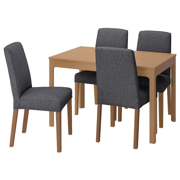 Ikea EKEDALEN / BERGMUND - Table and 4 chairs, 120/180 cm